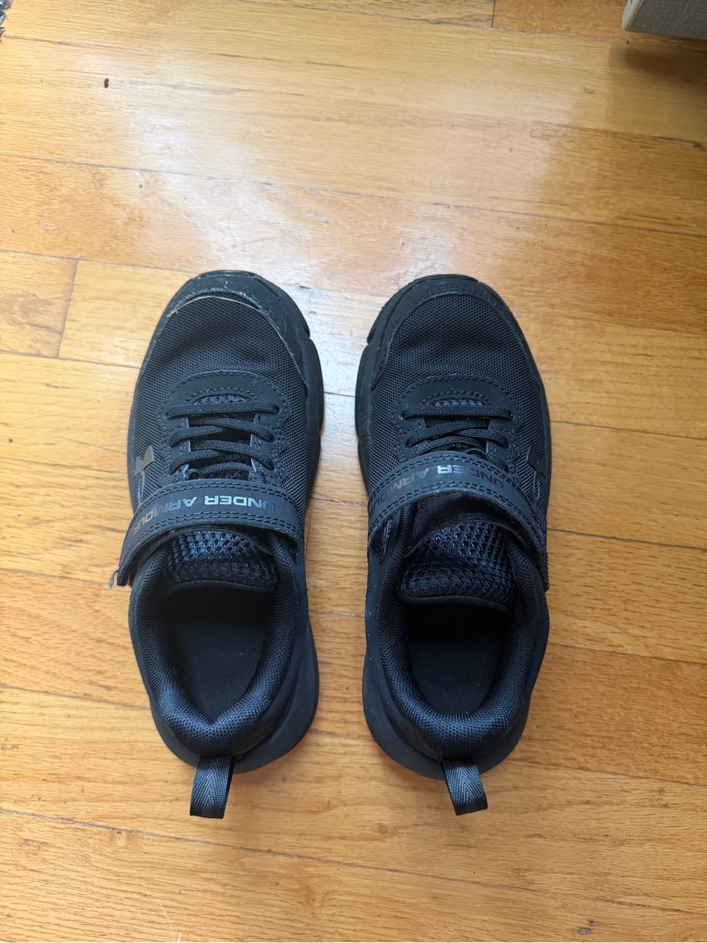 Under Armour Black Kids' Velcro Athletic Shoes - Picture 1 of 4